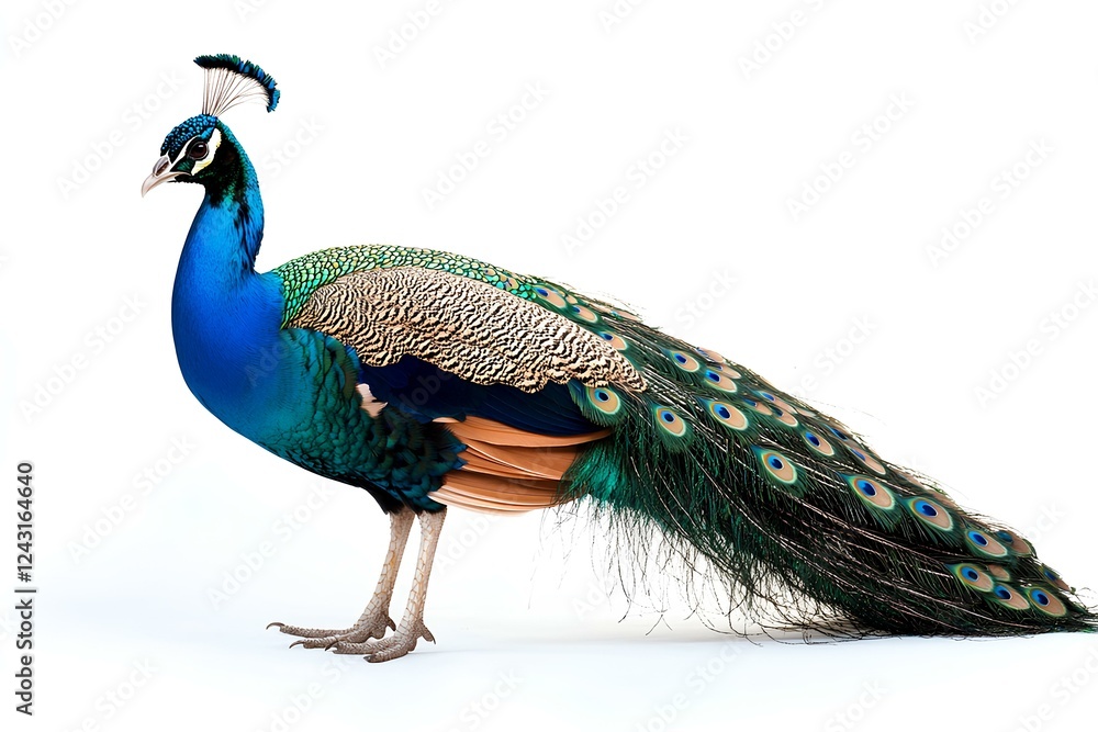 Obraz premium a peacock isolated on white background