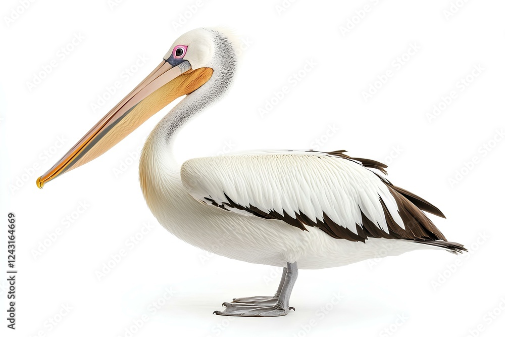 a pelican isolated on white background. a pelican isolated on white background.