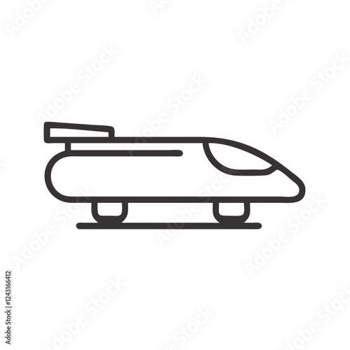 Bobsled Icon in minimalist style on white background
