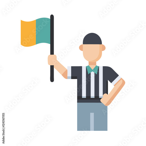 Referee Flag Icon waving flag in sports