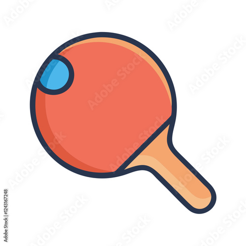 Table Tennis Paddle Icon in vibrant colors on a white background