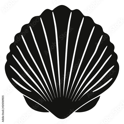 silhouette vector of seashell fossil 