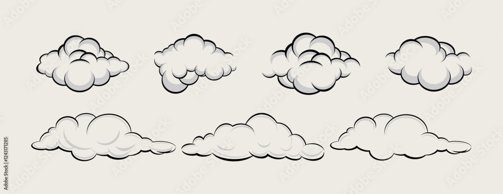 line vector cloud doodle isolated background. line cloud cartoon vector template set. Set clouds drawn doodle vector isolated. cloud cartoon weather collection hand drawn style vector illustration line vector cloud doodle isolated background. line cloud cartoon vector template set. Set clouds drawn doodle vector isolated. cloud cartoon weather collection hand drawn style vector illustration