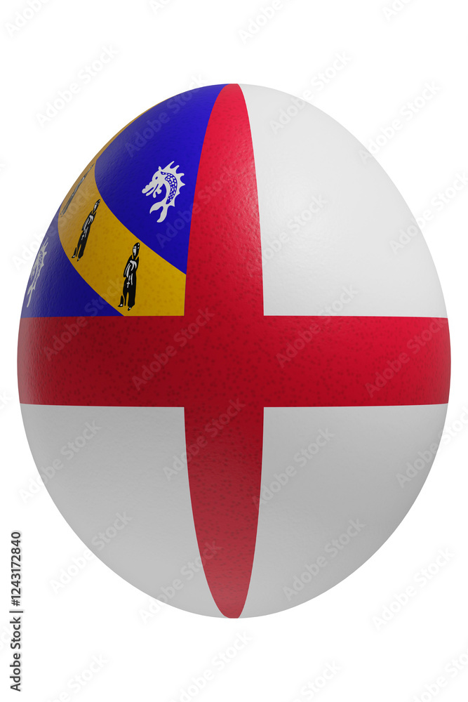Obraz premium Rendered easter egg with a flag of Herm on the surface.