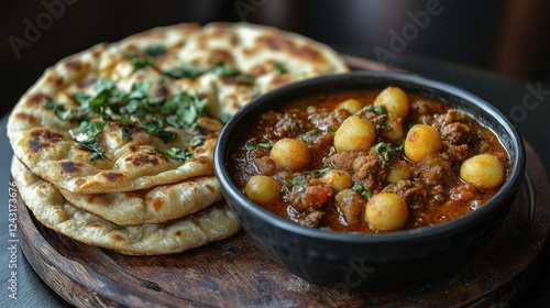 A Somalian canjeero flatbread served with stew