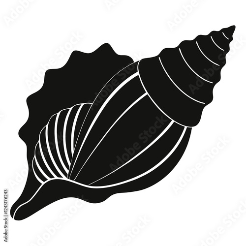 silhouette vector of a conch shell 