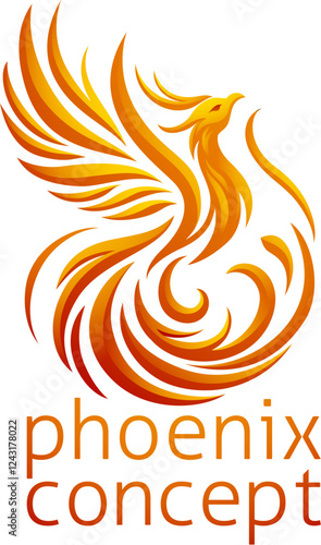 A phoenix bird animal design icon mascot symbol illustration concept