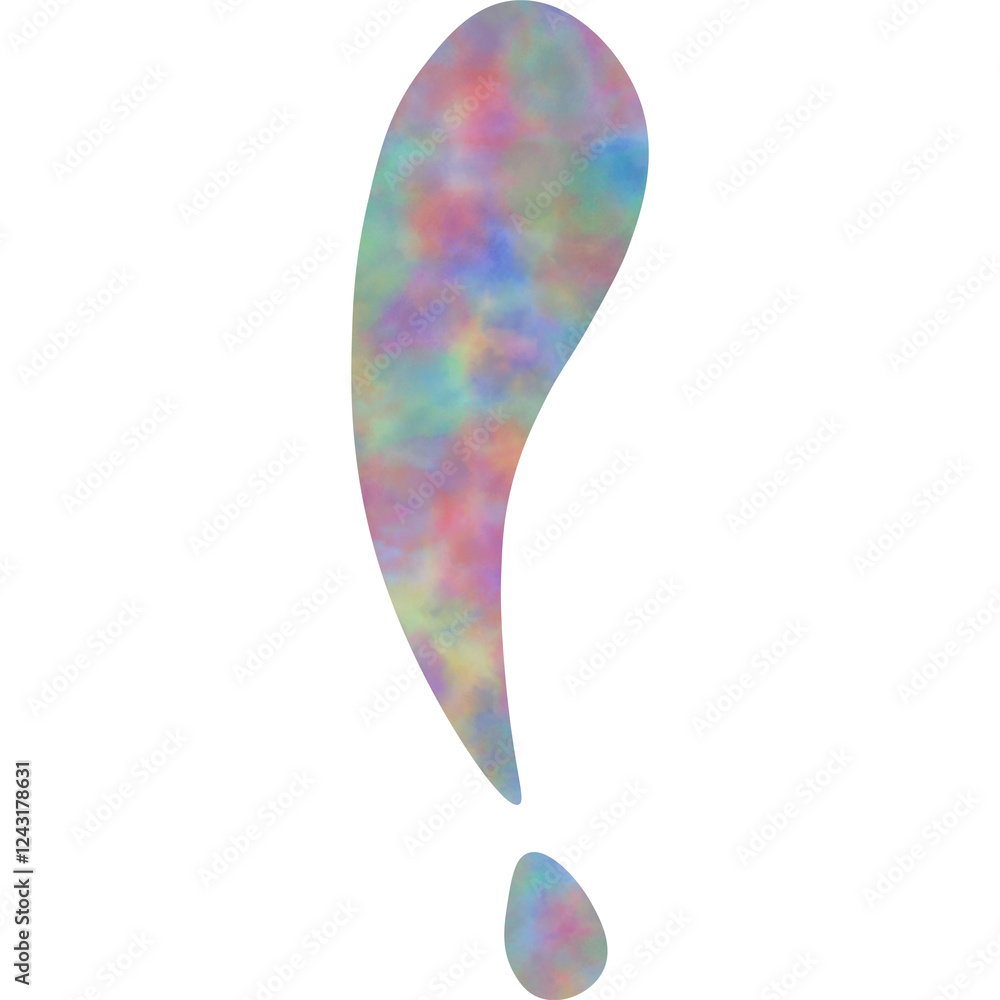 Illustration of an image of an exclamation point icon with a beautiful watercolor pattern. Illustration of an image of an exclamation point icon with a beautiful watercolor pattern.