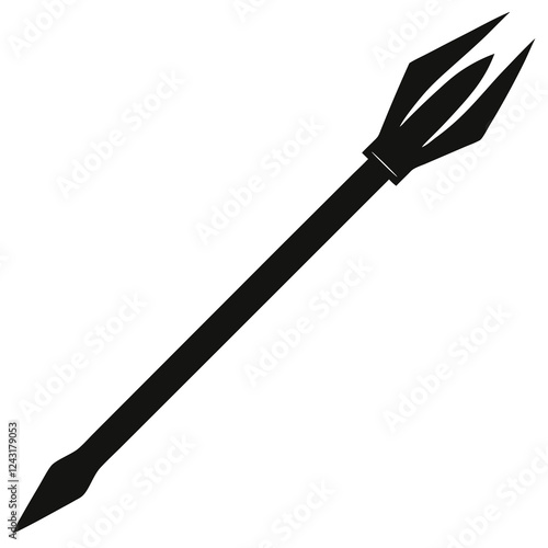 silhouette vector of a harpoon tip 