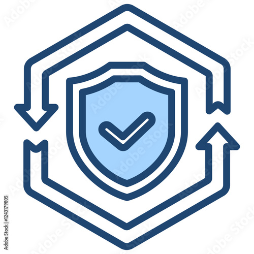 Security Recovery Blue Icon