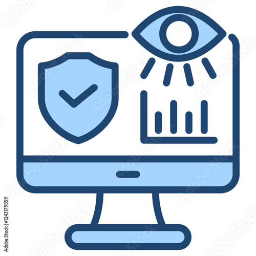 Security Monitoring Blue Icon