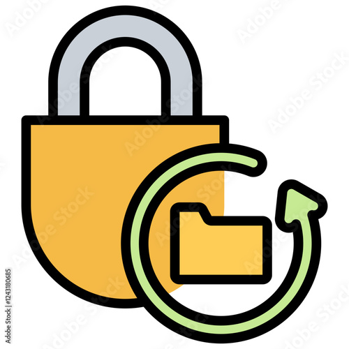 Back Up Outline Color Icon