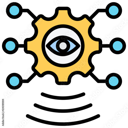 Intrusion Detection System Outline Color Icon