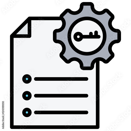 Access Control List Outline Color Icon