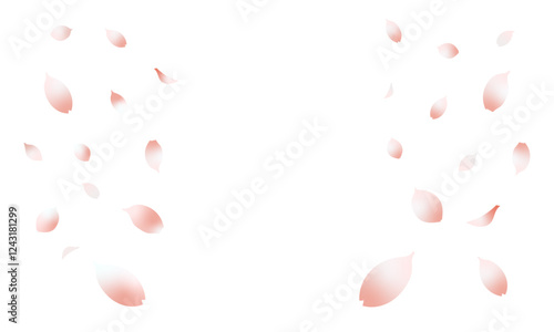 花びらが舞い散る桜吹雪のベクターイラスト素材