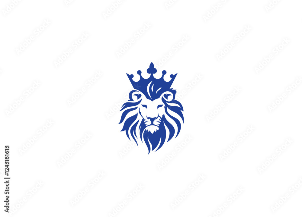 Obraz premium crown lion logo design with vector icon template
