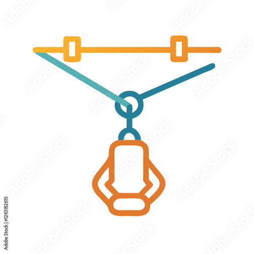 Zipline Icon design illustrating a harness against a minimal background