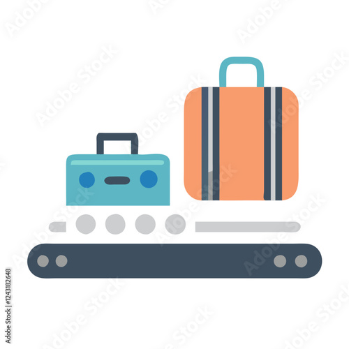 Baggage Claim Icon with suitcases on a conveyor belt