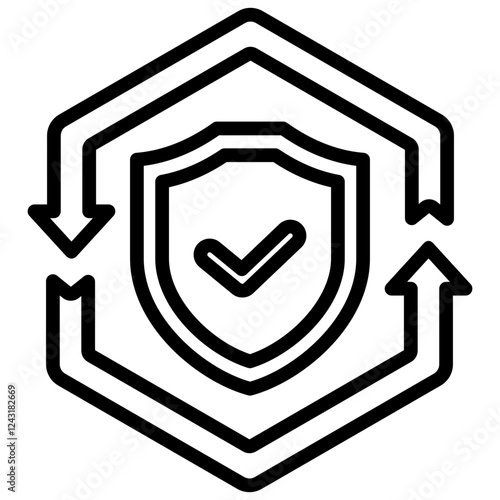 Security Recovery Outline Icon