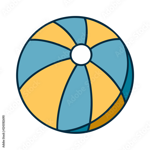 Beach Ball Icon in colorful design with soft curves