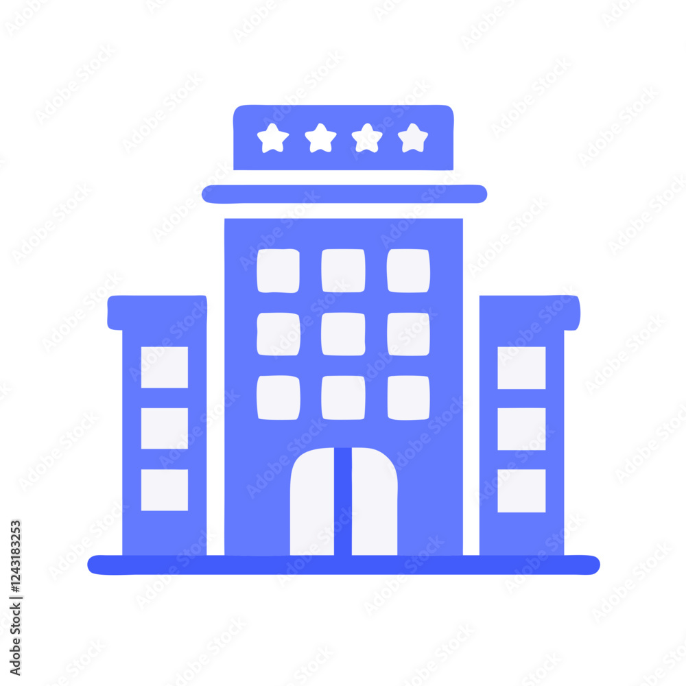 Hotel Icon in vector style against a white background Hotel Icon in vector style against a white background