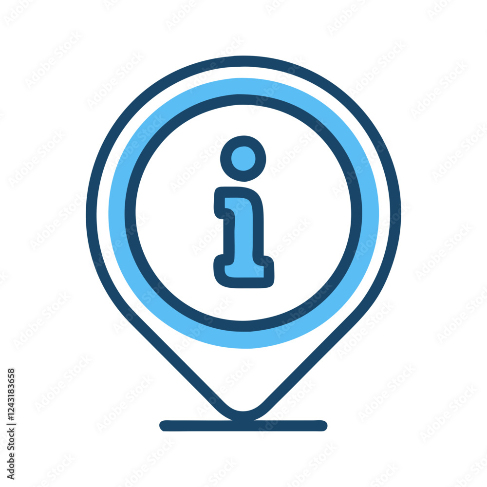 Tourist Information Icon in blue and white design Tourist Information Icon in blue and white design