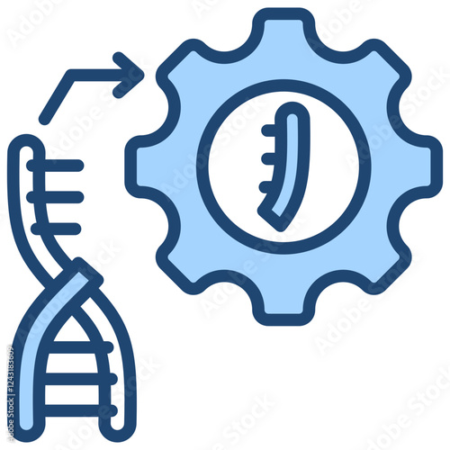 Genome Editing Blue Icon