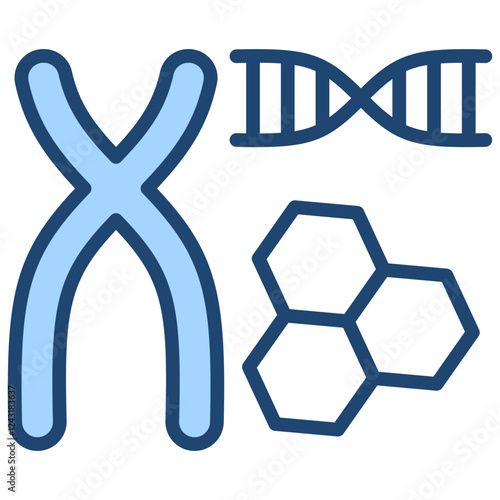 Genetic Material Blue Icon