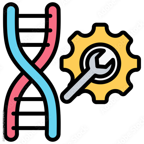 Genetic Engineering Outline Color Icon