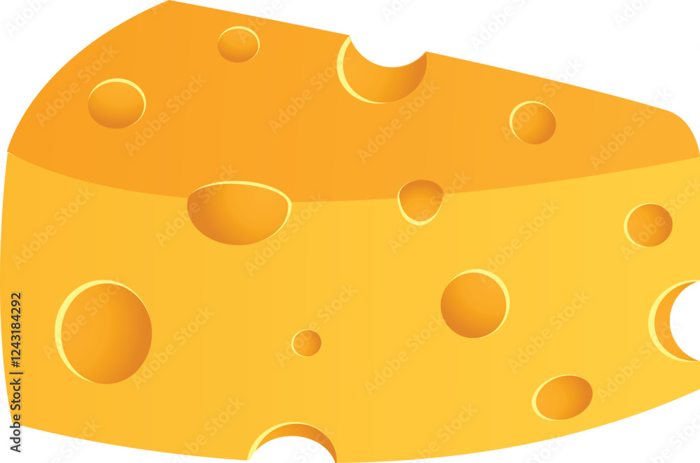 3D Illustration of Yellow Triangular Cheese 3D Illustration of Yellow Triangular Cheese