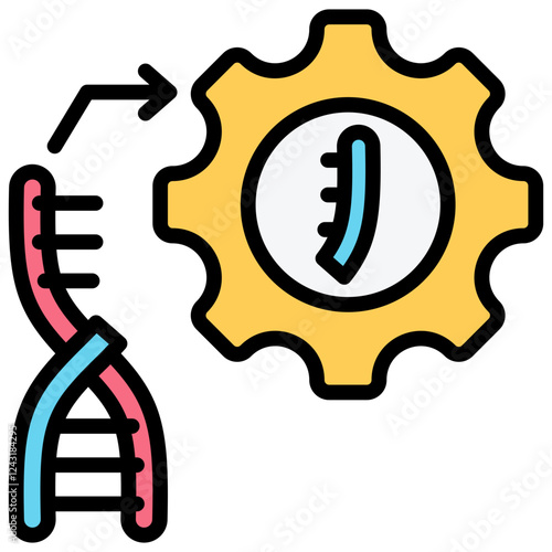 Genome Editing Outline Color Icon