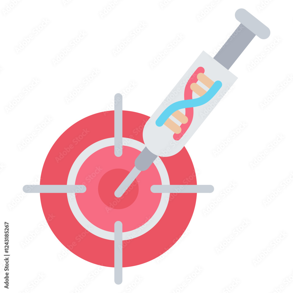 Targeted Therapy Flat Icon Targeted Therapy Flat Icon