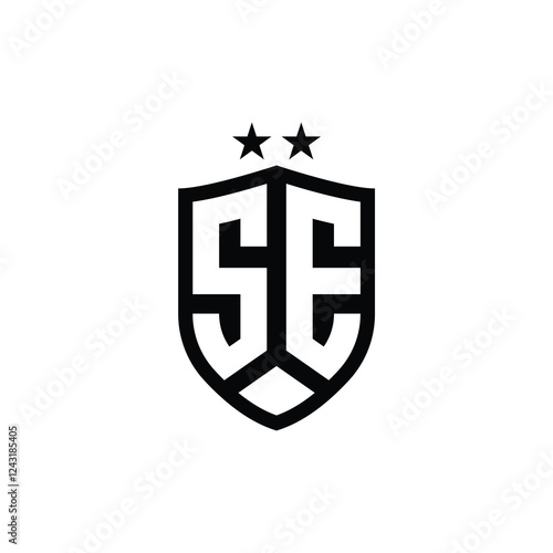 SE monogram logo design letter text name symbol monochrome logotype alphabet character simple logo