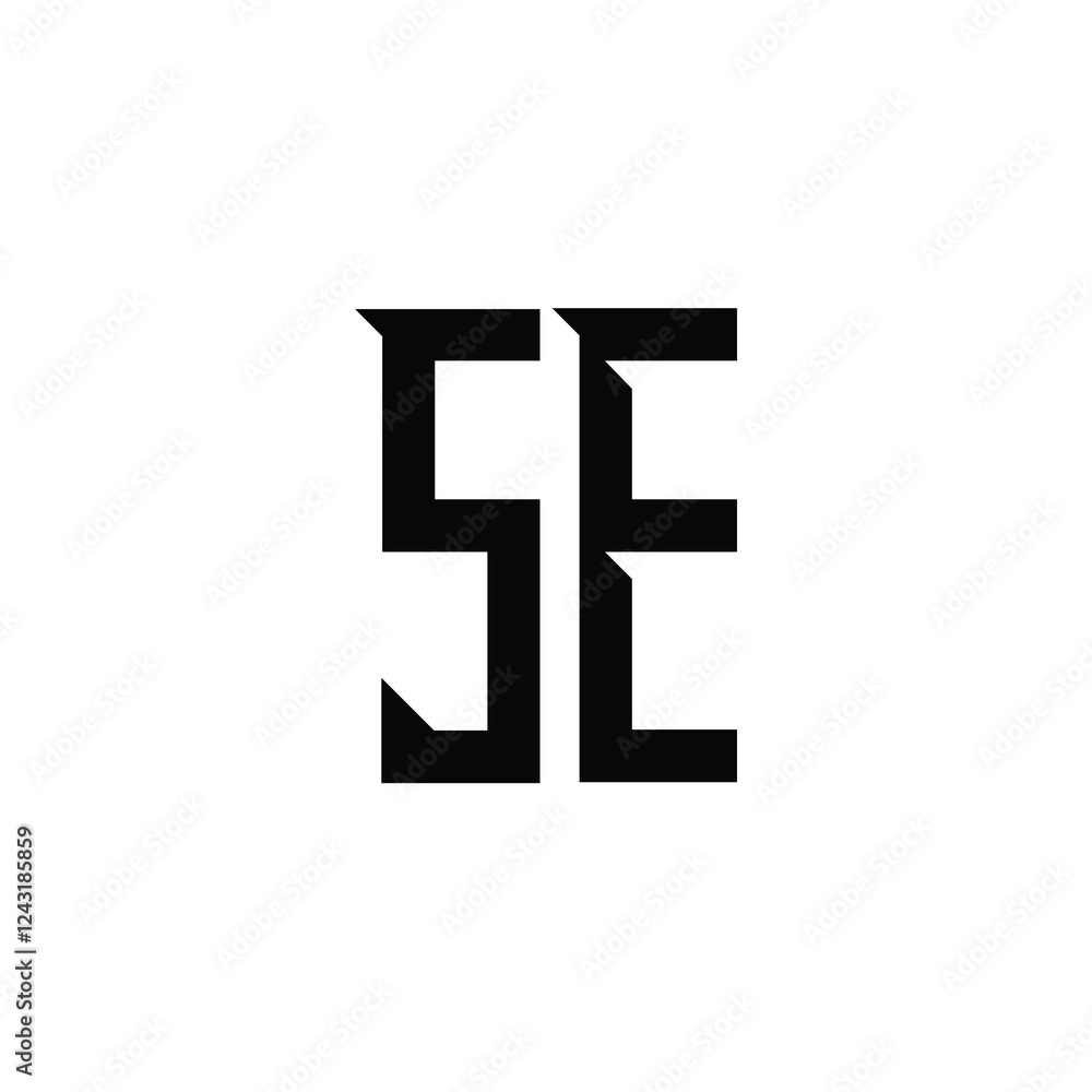 SE monogram logo design letter text name symbol monochrome logotype alphabet character simple logo