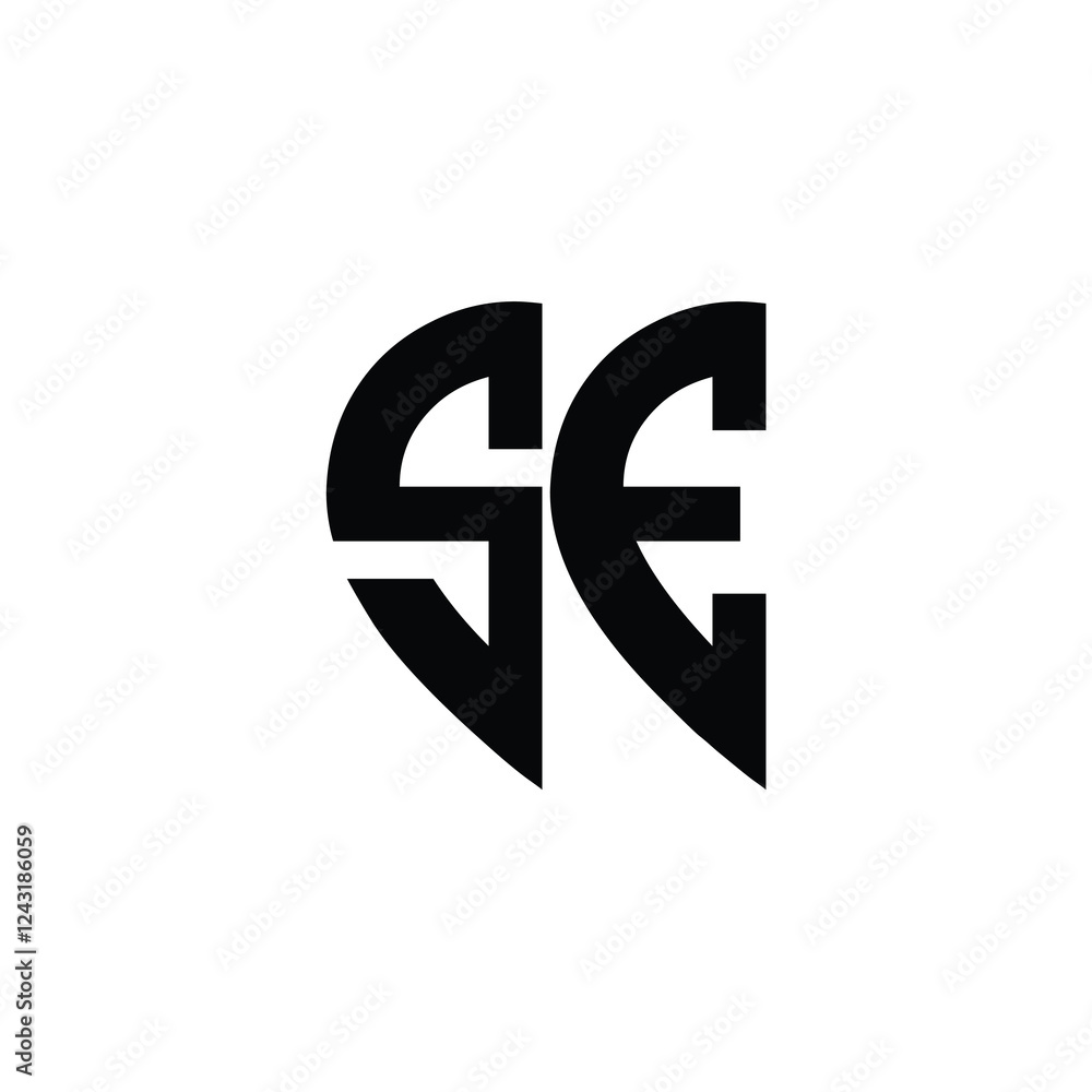 SE monogram logo design letter text name symbol monochrome logotype alphabet character simple logo SE monogram logo design letter text name symbol monochrome logotype alphabet character simple logo