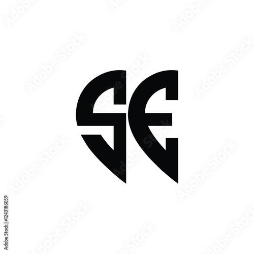 SE monogram logo design letter text name symbol monochrome logotype alphabet character simple logo