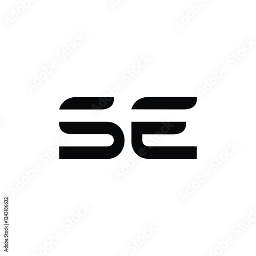 SE monogram logo design letter text name symbol monochrome logotype alphabet character simple logo