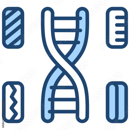 Genetic Variation Blue Icon