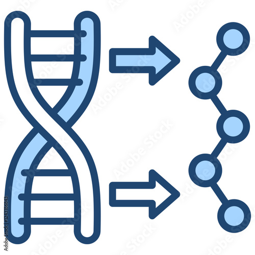 Gene Expression Blue Icon