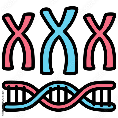 Chromosome Outline Color Icon
