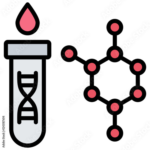 Polymerase Chain Reaction Outline Color Icon