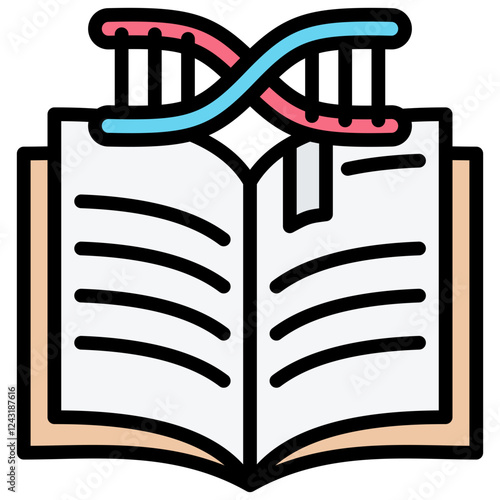 Genomic Library Outline Color Icon