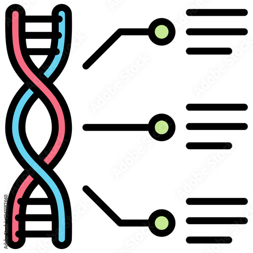 Functional Genomics Outline Color Icon