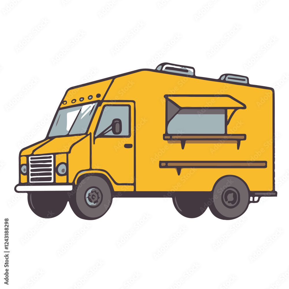 Fototapeta premium Logo of food truck vector style simple design