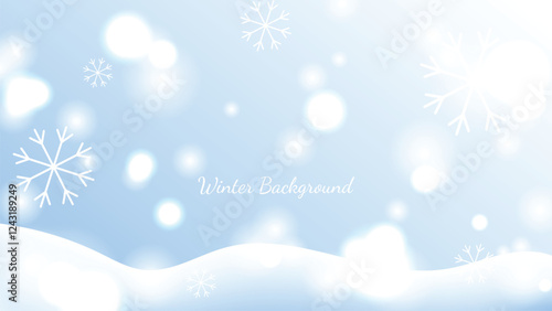 Gradient snowing winter landscape Background