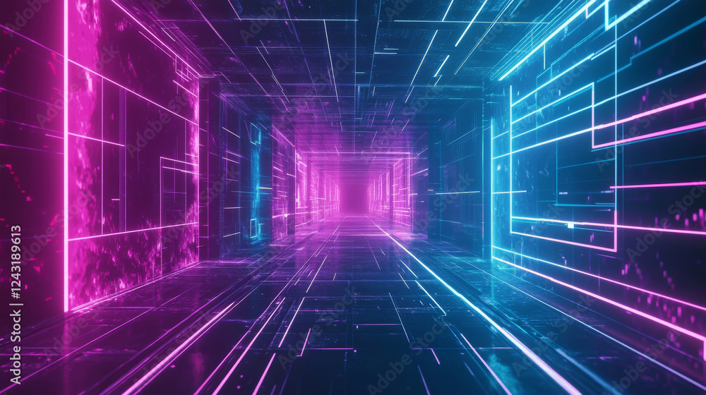 Modern ultraviolet cyberpunk style background Modern ultraviolet cyberpunk style background