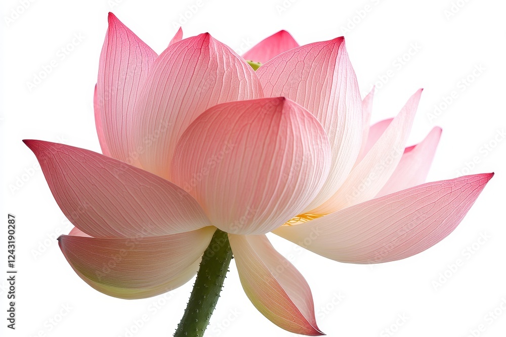 Pink lotus flower blossom, isolated, white background, serenity Pink lotus flower blossom, isolated, white background, serenity