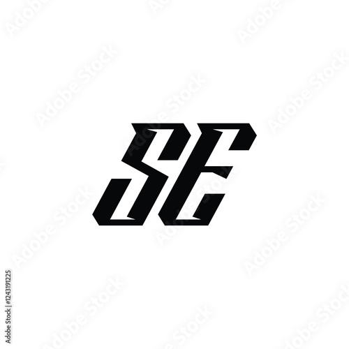 SE monogram logo design letter text name symbol monochrome logotype alphabet character simple logo