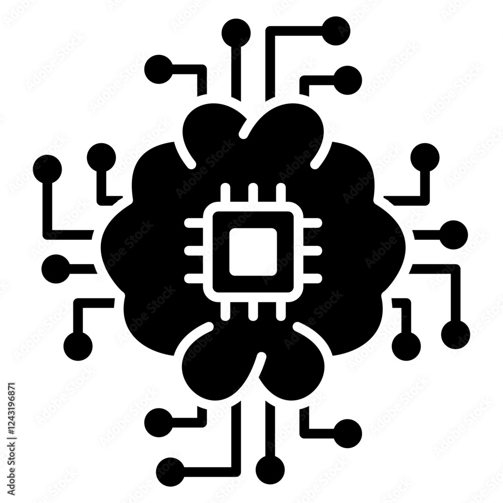 Artificial Intelligence Glyph Icon Artificial Intelligence Glyph Icon
