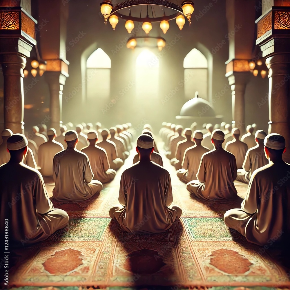 Obraz premium Muslims in mosque